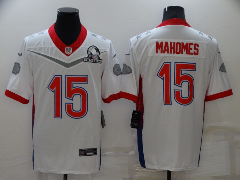 Men's Kansas City Chiefs Patrick Mahomes #15 White ALL STAR Jersey